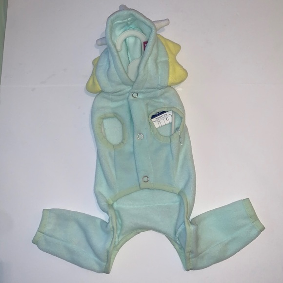 XS Dino PJ Onzie Top Paw Petco Blue Yellow - Picture 2 of 13